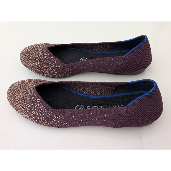Rothy’s The Flat Eggplant Metallic Limited Edition Womens Size 7.5 Flats Retired - Picture 7 of 12